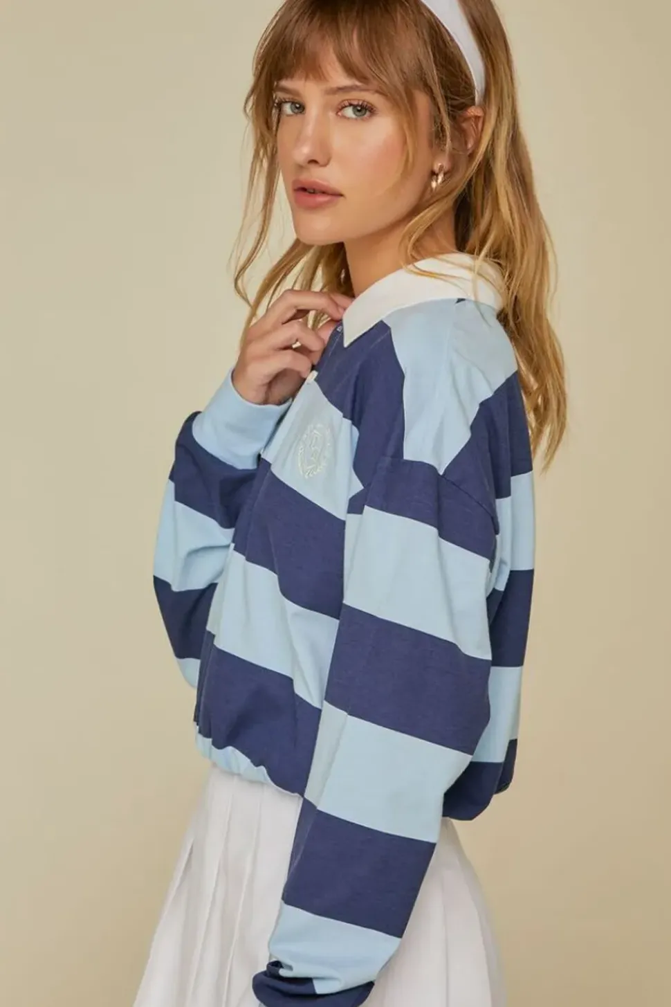Striped Rugby Cropped Shirt