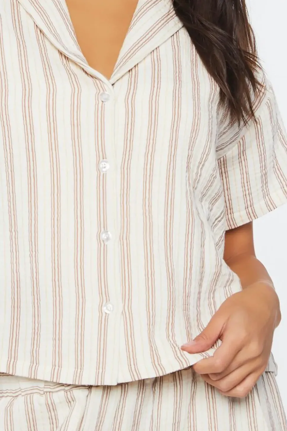 Striped Shirt & Short Pajama Set