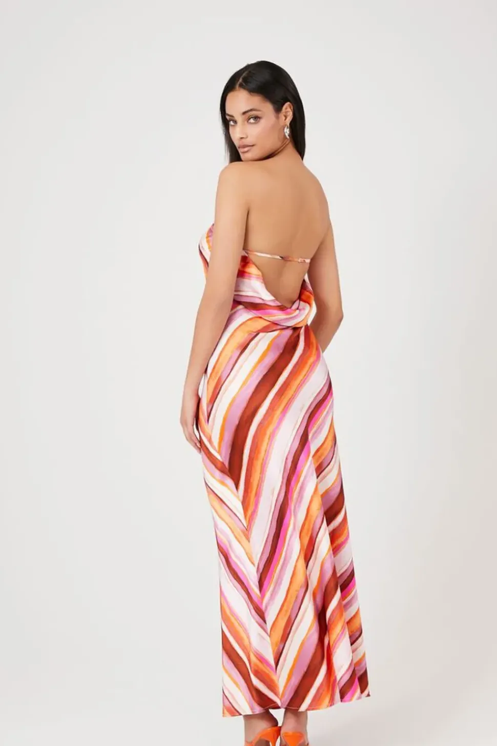 Striped Strapless Maxi Dress