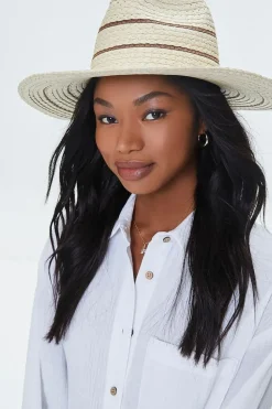 Striped Straw Fedora