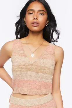 Striped Sweater-Knit Crop Top