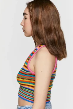 Striped Sweater-Knit Tank Top