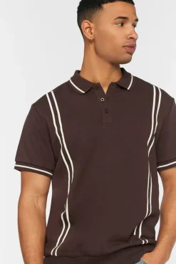 Striped-Trim Polo Shirt