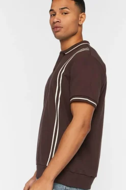 Striped-Trim Polo Shirt