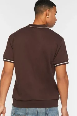 Striped-Trim Polo Shirt