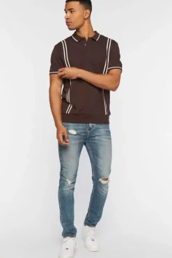 Striped-Trim Polo Shirt