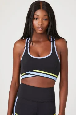 Striped Tulip-Hem Sports Bra