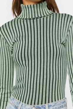 Striped Turtleneck Sweater
