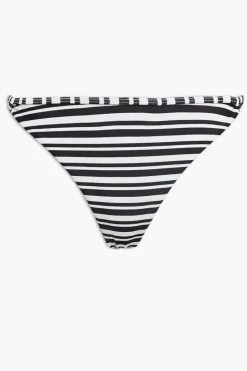 Striped Twisted High-Leg Bikini Bottoms