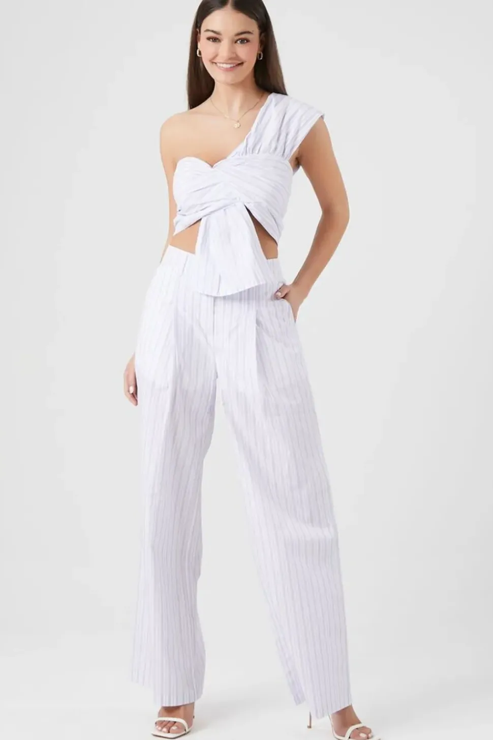 Striped Wide-Leg Pants