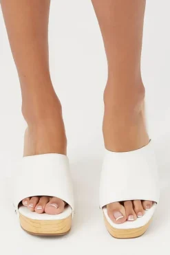 Studded Faux Leather Clog Heels