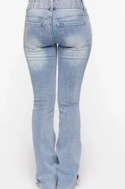 Studded Mid-Rise Bootcut Jeans