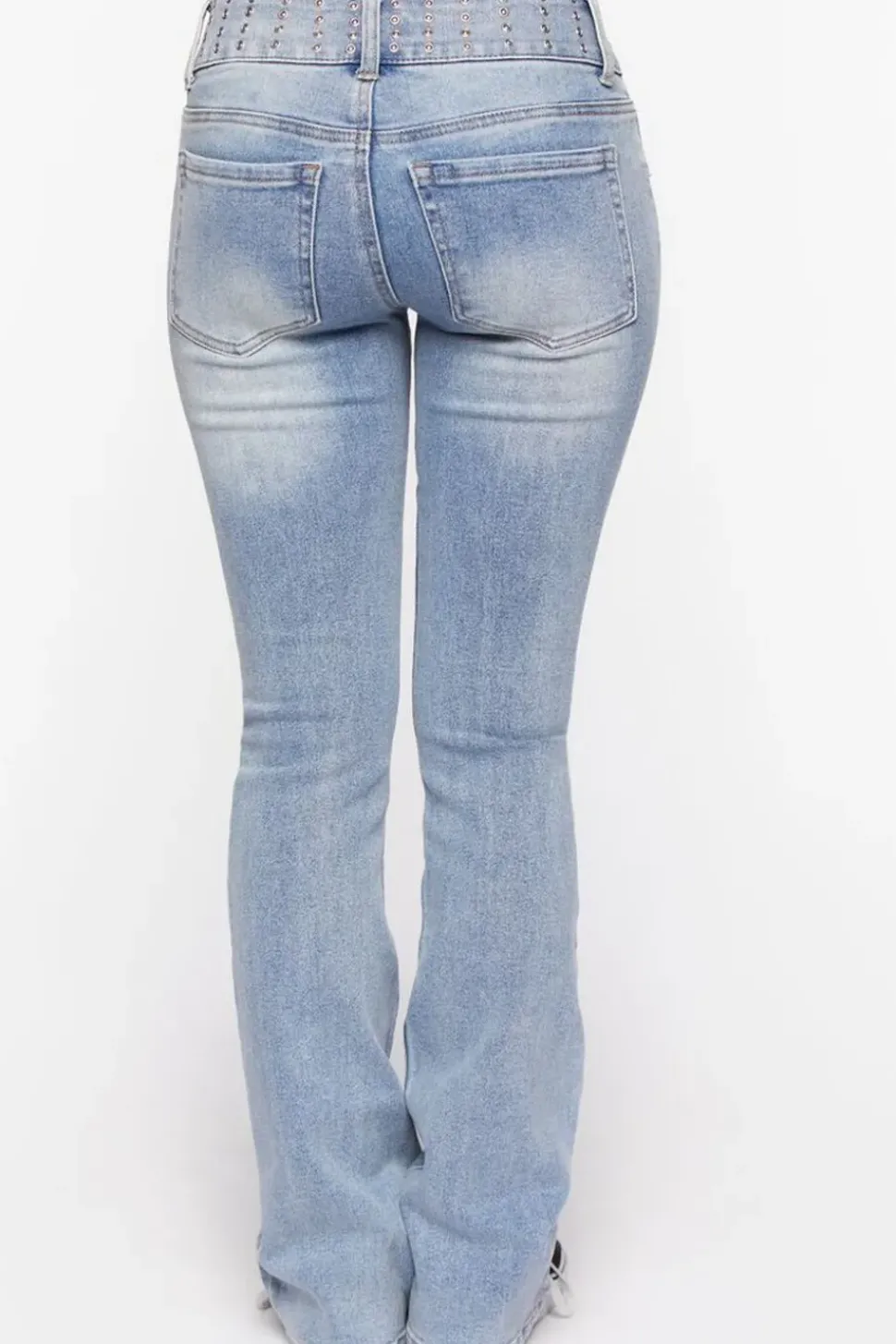 Studded Mid-Rise Bootcut Jeans