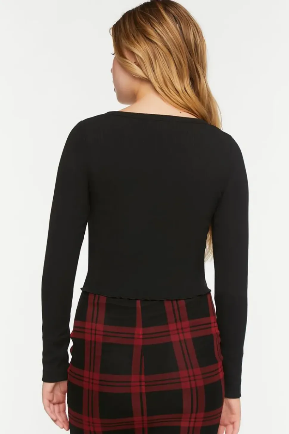 Studded Split-Front Crop Top