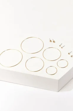 Stud & Hoop Earring Set
