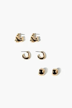 Stud & Hoop Earrings Set
