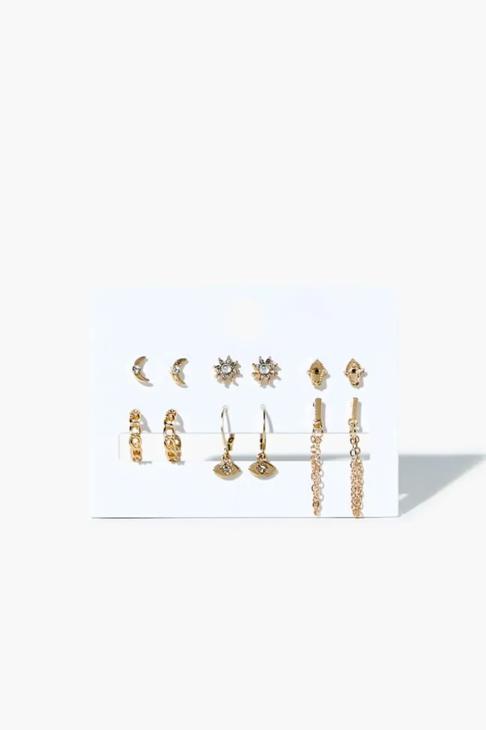 Sun & Moon Stud & Hoop Earring Set