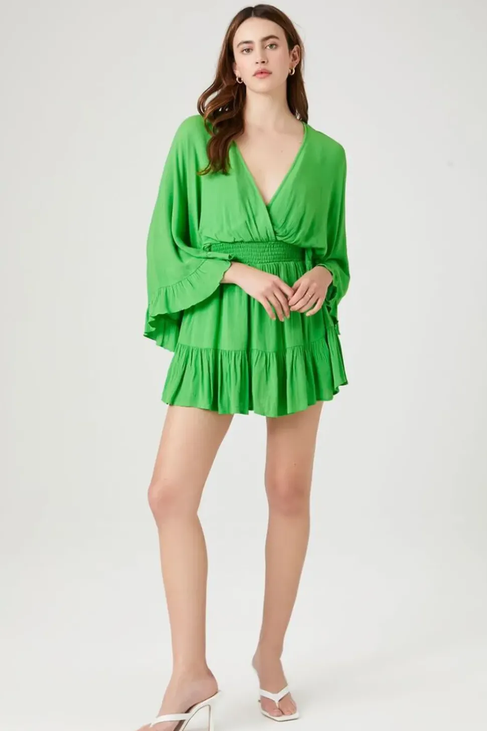 Surplice Angel-Sleeve Romper