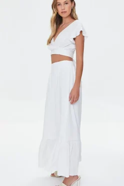 Surplice Crop Top & Skirt Set