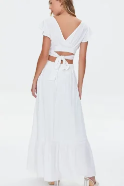 Surplice Crop Top & Skirt Set