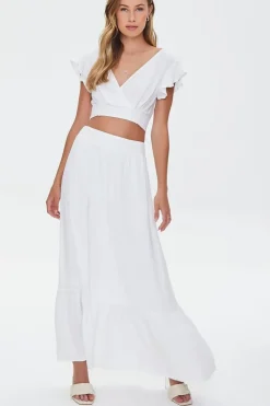 Surplice Crop Top & Skirt Set