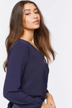 Surplice Long-Sleeve Top