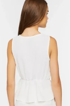 Surplice Self-Tie Flounce Top