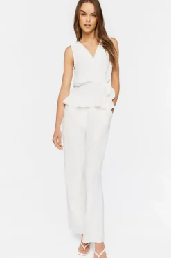 Surplice Self-Tie Flounce Top