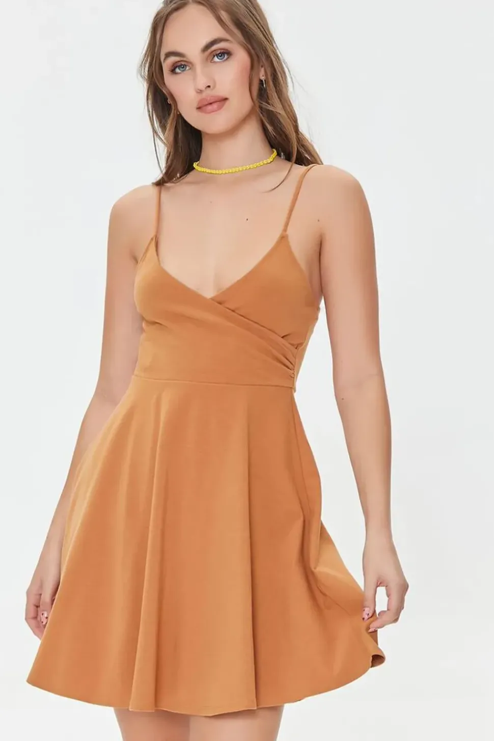 Surplice Skater Mini Dress