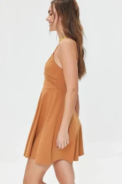 Surplice Skater Mini Dress