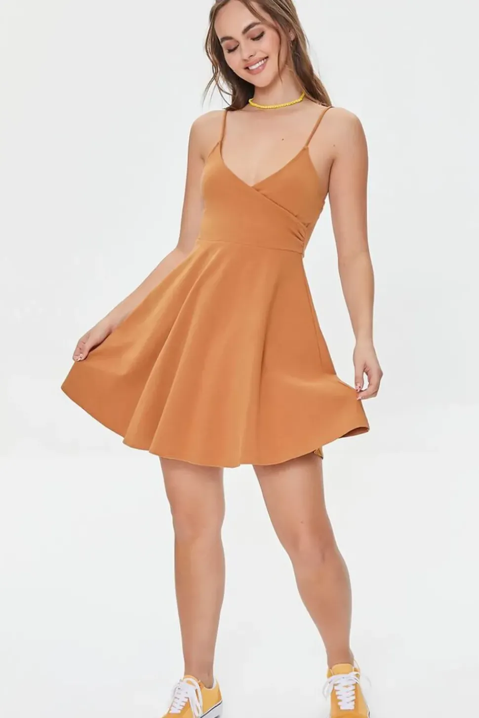 Surplice Skater Mini Dress