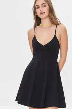 Surplice Skater Mini Dress
