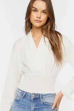 Surplice Smocked Top