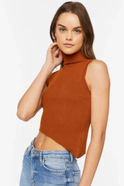 Sweater-Knit Asymmetrical Crop Top