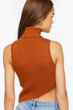 Sweater-Knit Asymmetrical Crop Top
