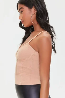 Sweater-Knit Bustier Cami