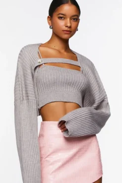 Sweater-Knit Cami & Shrug Set