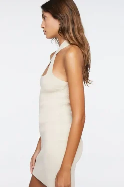 Sweater-Knit Crisscross Mini Dress