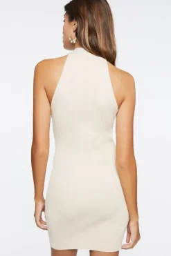 Sweater-Knit Crisscross Mini Dress
