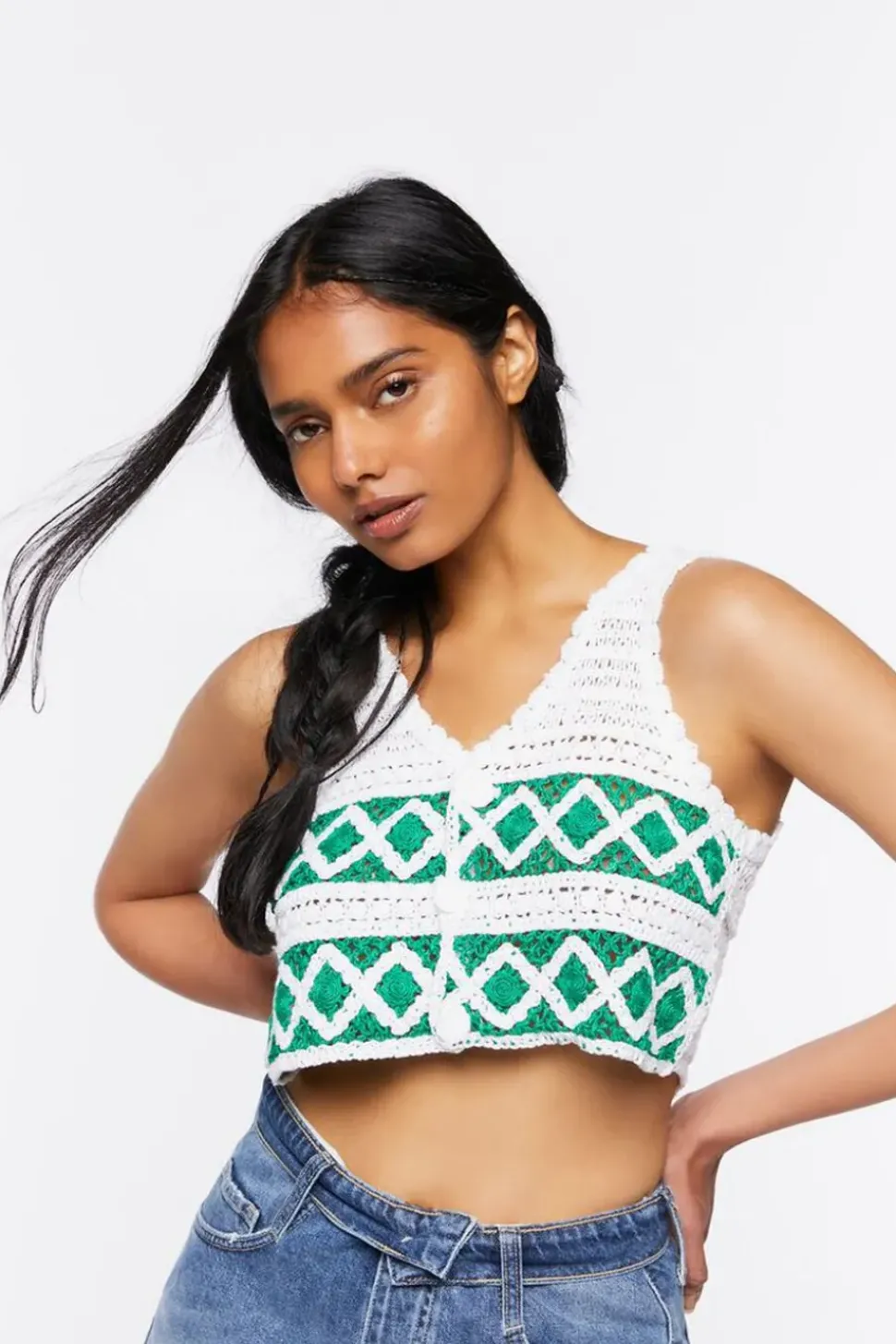 Sweater-Knit Crochet Crop Top