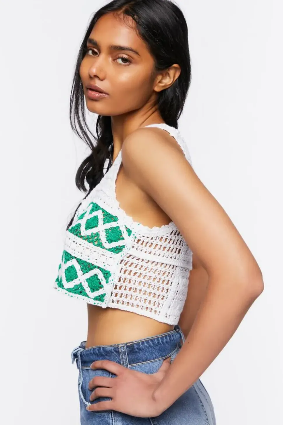 Sweater-Knit Crochet Crop Top