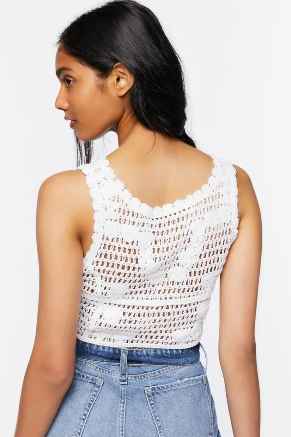 Sweater-Knit Crochet Crop Top