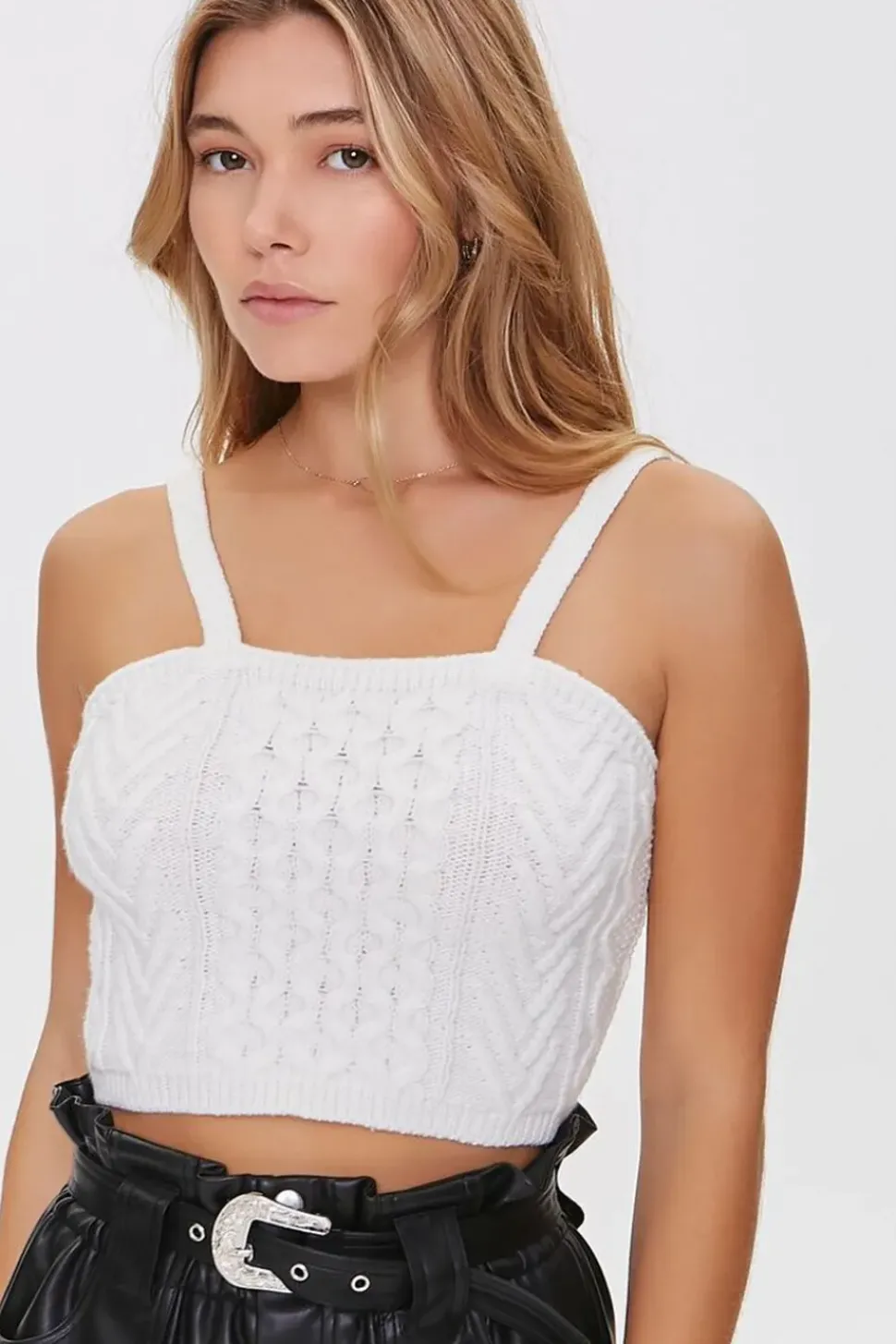 Sweater-Knit Cropped Cami