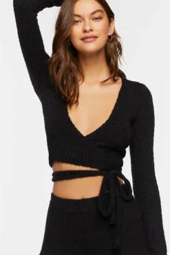 Sweater-Knit Crop Top & Pants Set