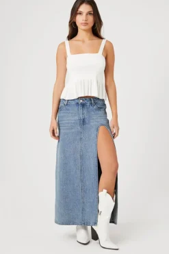 Sweater-Knit Flounce Tank Top