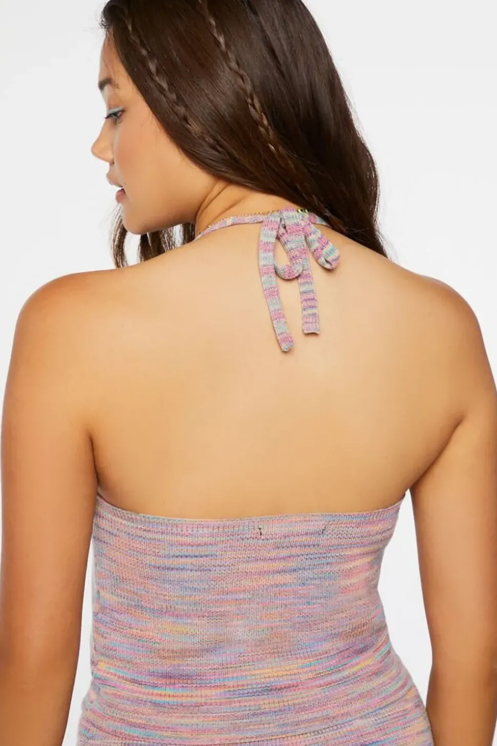 Sweater-Knit Halter Crop Top