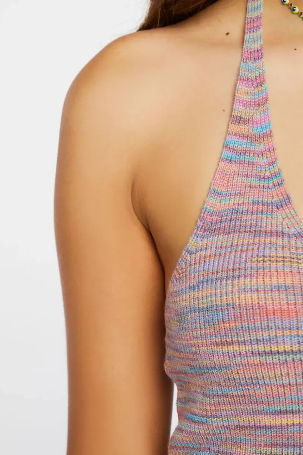 Sweater-Knit Halter Crop Top