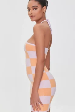 Sweater-Knit Halter Dress