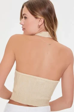 Sweater-Knit Halter Top