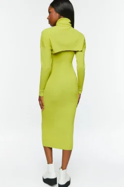 Sweater-Knit Midi Dress & Bolero Set